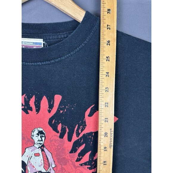 Vintage Y2K Shaun Of The Dead Movie Promo Rare Art Zombie Blood Medium T Black - Picture 8 of 8